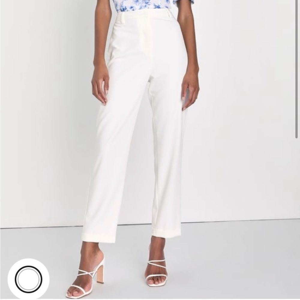 NWT Lulus White High Waisted Trouser Pants Small